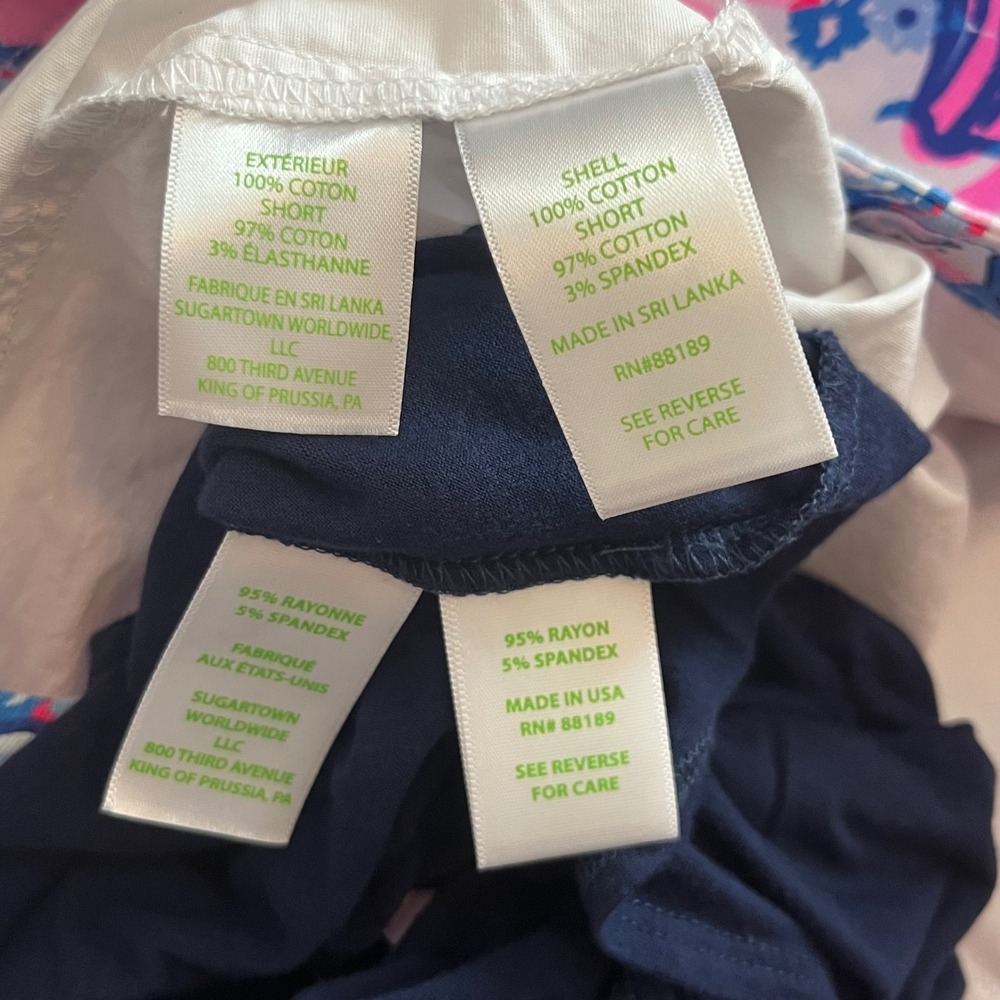 Lilly Pulitzer Navy Off Shoulder Top L and Scalloped‎ Floral Skort 12 Set - Picture 9 of 9